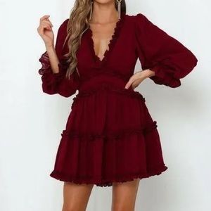 Impeccable Pig Plum Ruffle Mini Dress